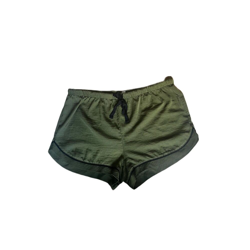 Stars Above Olive Green Satin Sleep Shorts - Size XL